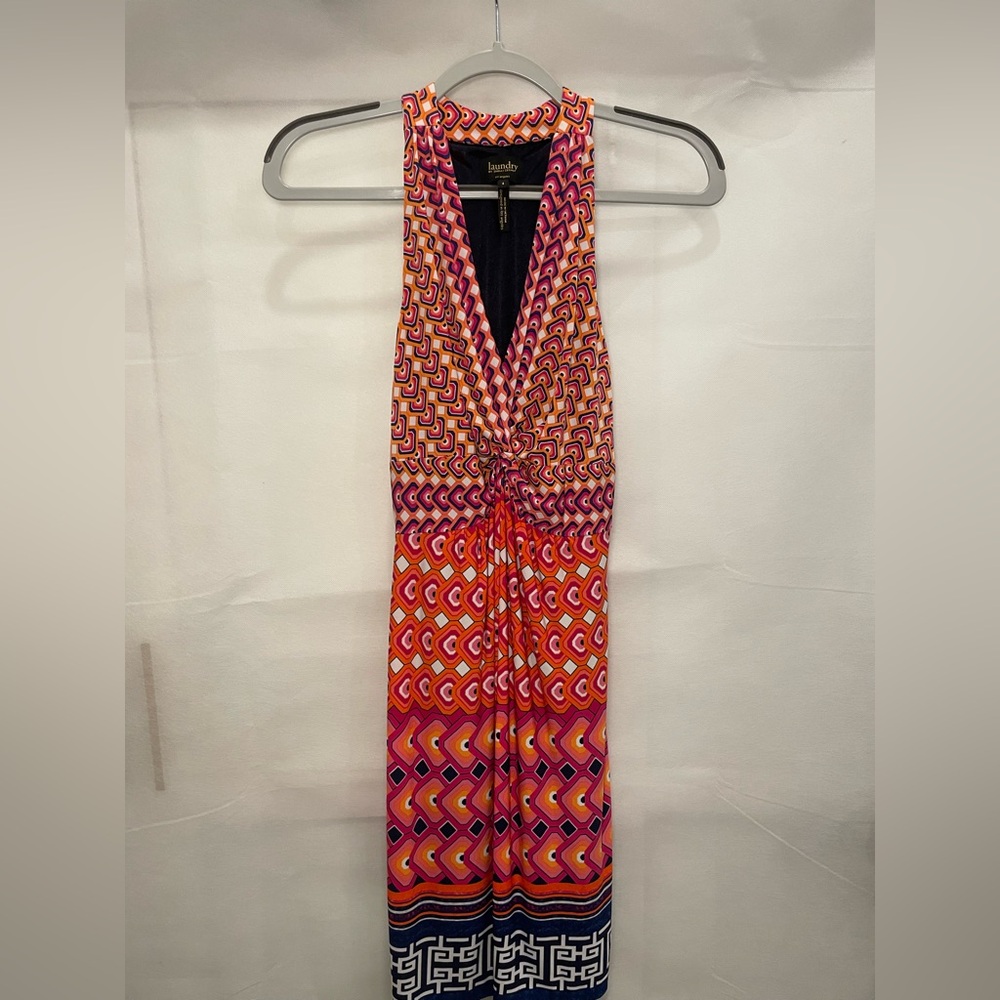 Laundry By Shelli Segal Pink and Orange Geometric Dress